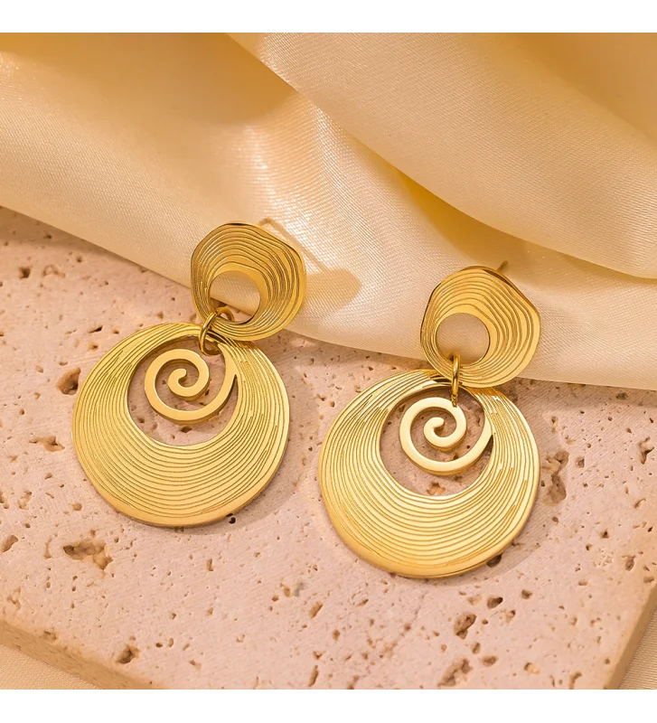 Pendientes Espiral Dorada - 9973010001170