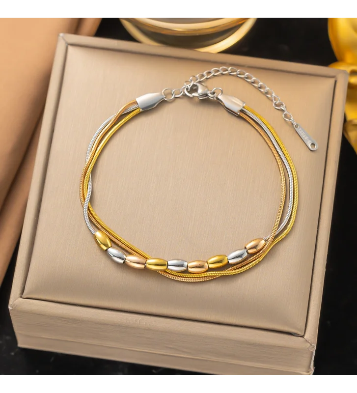 Pulsera Tricolor Acero Inoxidable